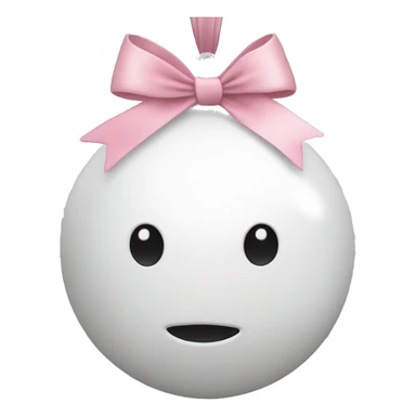 Faceless White Christmas ornament with a light pink bow on top sticker