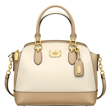 white beige coach handbag sticker