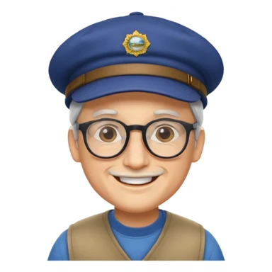 SEÑOR BLANCO CON GAFAS Y GORRA SONRIENDO sticker