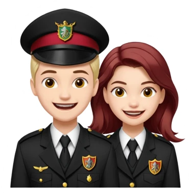 Barbara Palvin as a gryffindor laughing with Draco Malfoy sticker