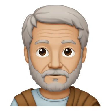 Aristotle drawing as a black outline icon, no fill, hand-drawn look sticker