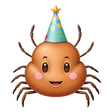A tick wearing a birthday hat  sticker