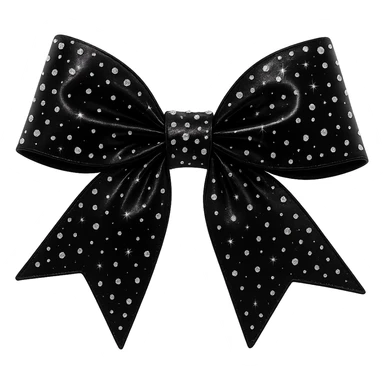 Remove any shadow from the image. Keep the kpop stage bow with rhinestones. Make it glossy and stylish with a transparent background. sticker