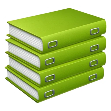 A stack of files from a box, with a gradient in the form of an acid green color. sticker