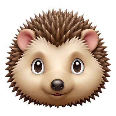 Cinematic Cute Hedgehog Portrait Emoji, Head tilted playfully and inquisitively, featuring a fluffy, spiky brown Fur with an irresistibly cute, round face and tiny ears, round, sparkling eyes filled with curious wonder, Simplified yet irresistibly adorable features, highly detailed, glowing with a warm, friendly glow, high shine, affectionate and quirky, stylized with a touch of woodland whimsy, bright and endearing, soft glowing outline, capturing the essence of a mischievous yet loving hedgehog, so playful it feels like it could roll out of the screen and into your arms! sticker