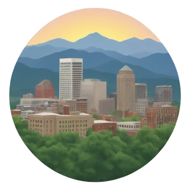 City skyline of Asheville, nc  sticker