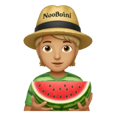 Noob hat watermelon text noobini watermeloni sticker