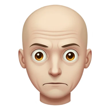 Steven Miller, bald, grim expression sticker
