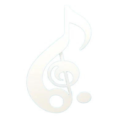 A minimalist and modern white music note icon on a smooth circular background with a vibrant blue and turquoise gradient. Ultra-high resolution, vector style, sharp edges, studio lighting, 4k, smooth texture, flat design, high quality, crisp details sticker