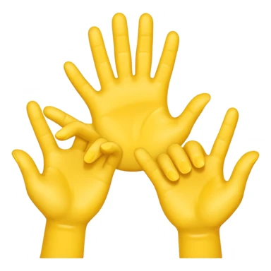 3 yellow hands face down in a pile about to do make a promise sticker