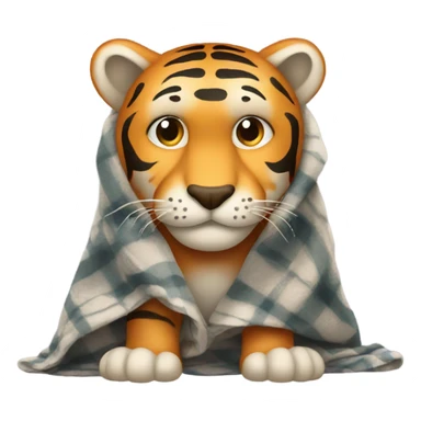 Shivering tiger with blanket sticker
