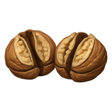 A pair of walnuts resting on a table sticker