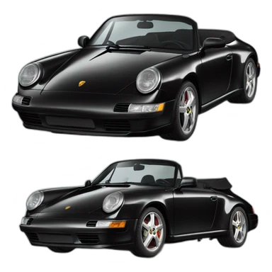 Porsche carrera 4s cabriolet noir sticker
