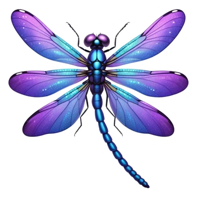 glitter purple dragonfly sticker