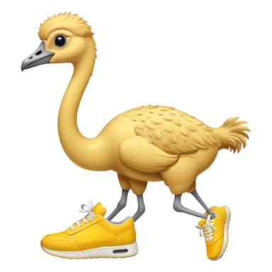  ostrich-in-yellow sneakers sticker