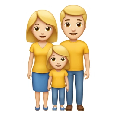 family emoji with mom and dad in the center, son and daughter on each side sticker