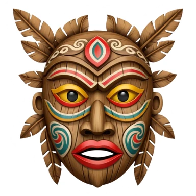 Pacific Island Carved Mask sticker