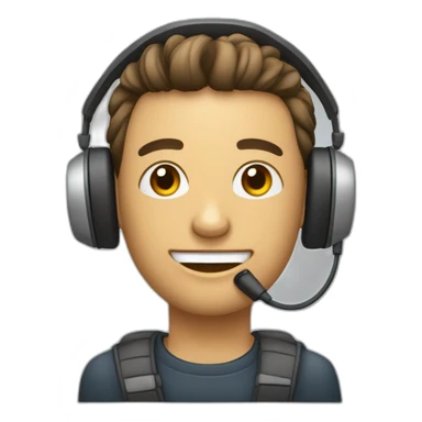 puedes hacer una persona con un computador movil y unos auriculares sticker