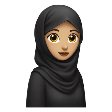 girl wearing niqab and hijab, eyebrows covered sticker