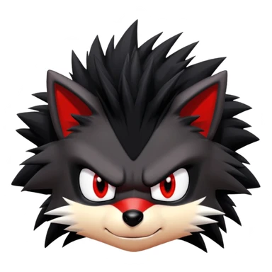 Shadow the Hedgehog with black fur, red stripes, white chest fur, and red eyes sticker