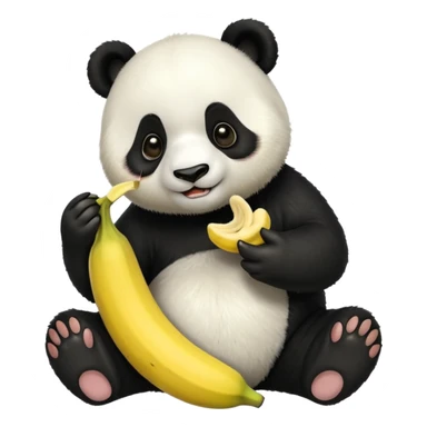 Panda eating banana sticker
