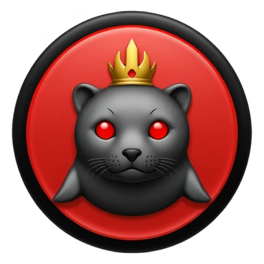 iOS sticker, summoning seal, black circle, red symbol, minimal sticker