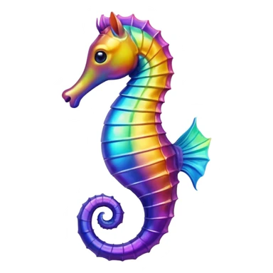 seahorse emoji, vibrant and friendly, apple style sticker