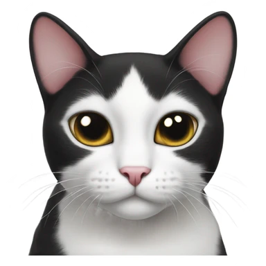 Black and white cat with heart eyes sticker