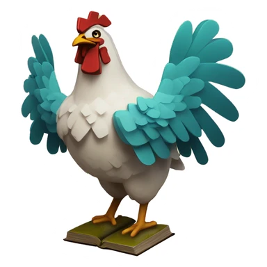 minecraft Chicken with book and the text lore sticker