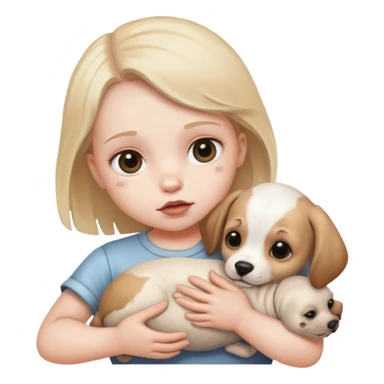 Baby holding a dead dogs head sticker