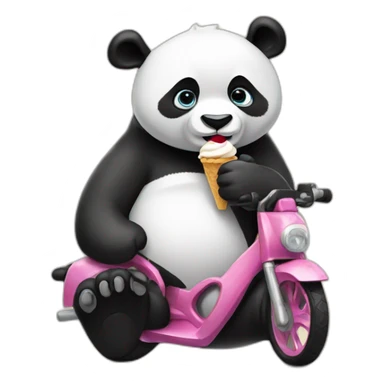 Panda eating icecream bikeny sticker