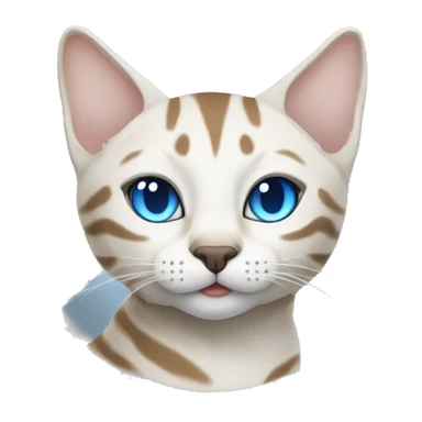 snow bengal cat with light blue eyes, sleeping sticker