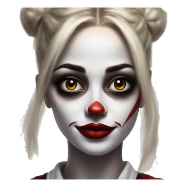 Potter in Harley Quinn style, oil paint, mysterious eyes, intricate lips, masterpiece portrait, odd perspective, beautiful, desirable, logical sticker