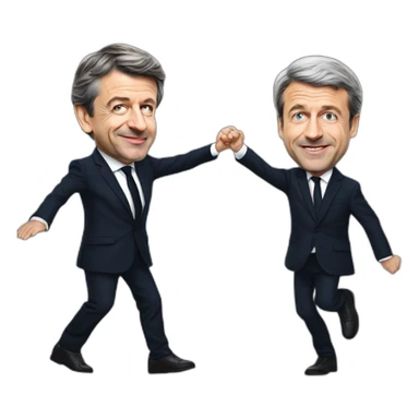 Mélenchon danse avec Emmanuel Macron sticker