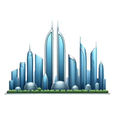 A futuristic city skyline sticker