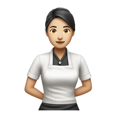 Asian barista girl sticker