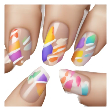 Colorful French tip nails sticker