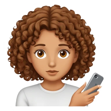 Kind of tan girl with brown curly medium hair doing 🤦‍♀️ sticker