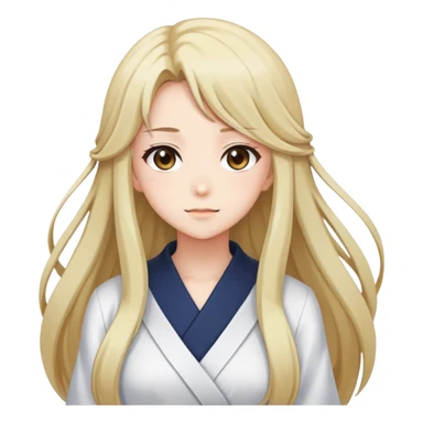 Anime girl with full figure, long hair, tasteful design sticker