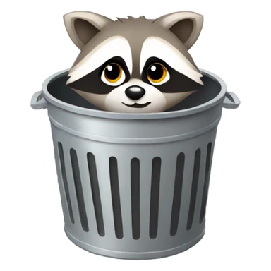 Cute raccoon in trash can sticker