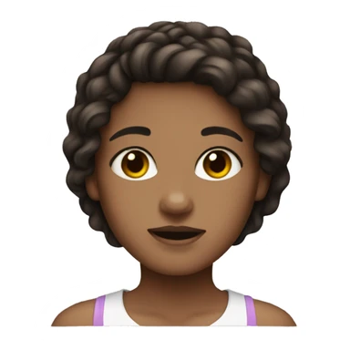 Girl brown hair take black mops  sticker