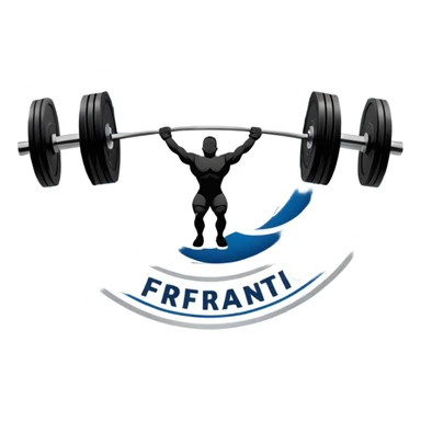 An emblem representing the World Weightlifting Federation with a stylized barbell and global elements. Bold text and clean lines symbolize strength, unity, and competition. Modern, dynamic design with a transparent background. sticker