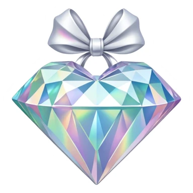 white bow shaped 56-carat iridescent diamond sticker
