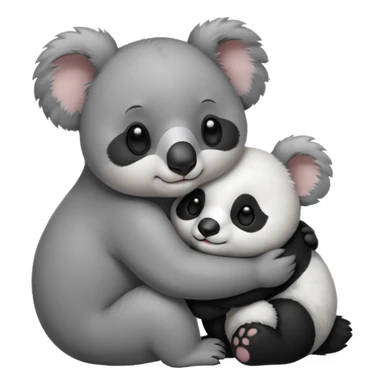 Big koala hugging small panda sticker
