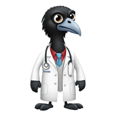 Black vulture dressed as a doctor  sticker