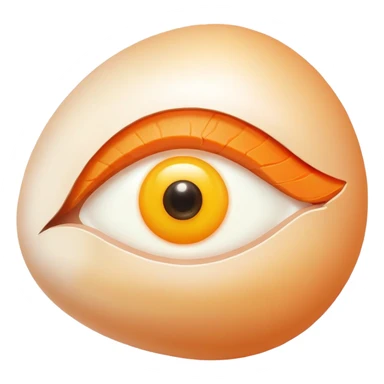 Carrot, chicken, and egg yolk surrounding a simple eye symbol and a small patch of glowing healthy skin. Gentle rays connect the foods to the eye and skin, showing vitamin A's role in vision and skin health. sticker