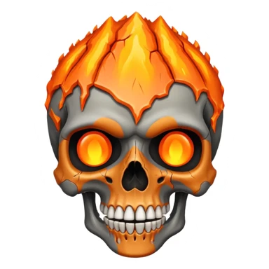 Skull who's upper side is exploded with an volcano eruption  sticker