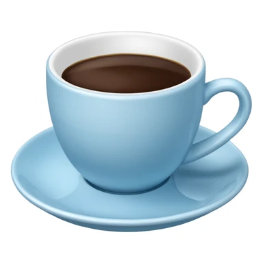 coffee cup and saucer in the colour light blue sticker