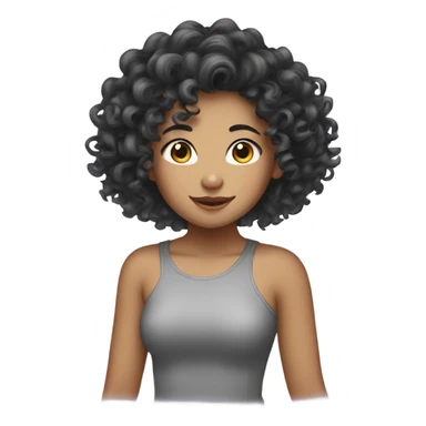 curly haur asain girl sticker