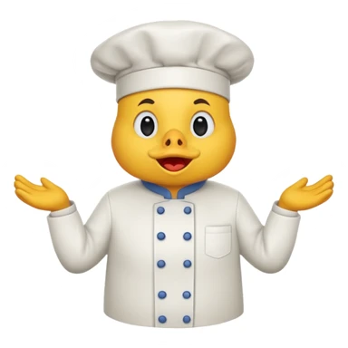 Una gallina con ropa de chef haciendo una cara de decepcion sticker